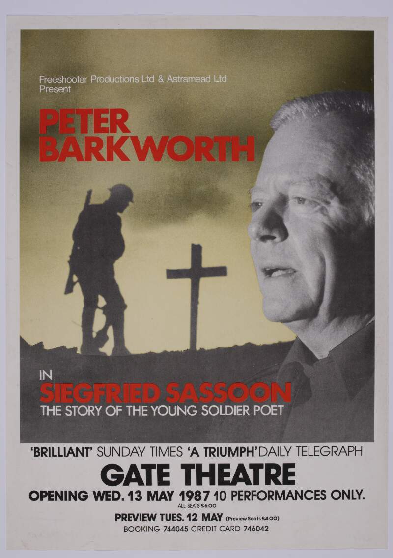Siegfried Sassoon: the story of the young soldier poet : opening Wed. 13 May 1987.