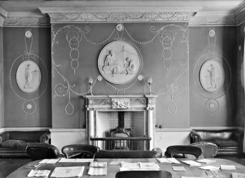[Dining room plasterwork, fireplace, Ely House, Dublin]