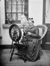 [Women working with spinning wheel]