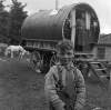 [Boy at caravan, Sheridan and O'Brien campsite, Loughrea, Co. Galway]