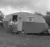 [Two women at caravan, Sheridan/O'Brien campsite, Loughrea, Co. Galway]
