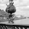 [Ornate lamp post depicting "sea-horses" on Grattan Bridge, Dublin]