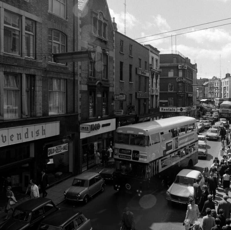 [Traffic and pedestrians on Grafton Street, Dublin]