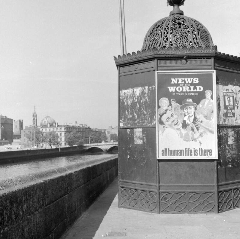 [Ormond Quay urinal with "News of the World" poster, Dublin]