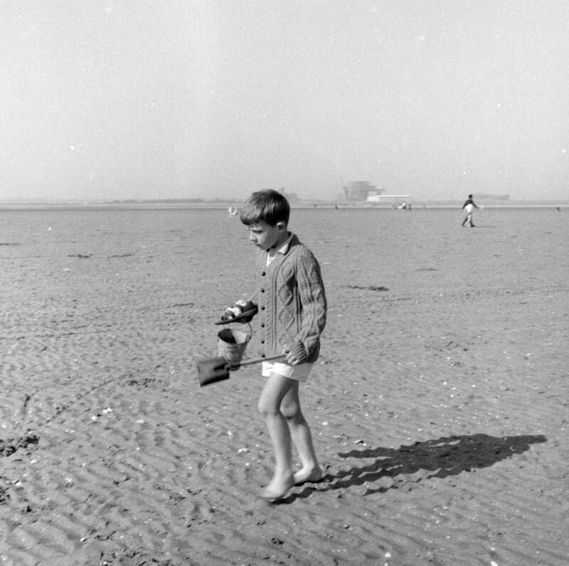[Boy with bucket and spade, Sandymount Strand, Co. Dublin]