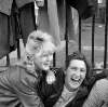 [Women laughing, Cumberland Street Market, Dublin]