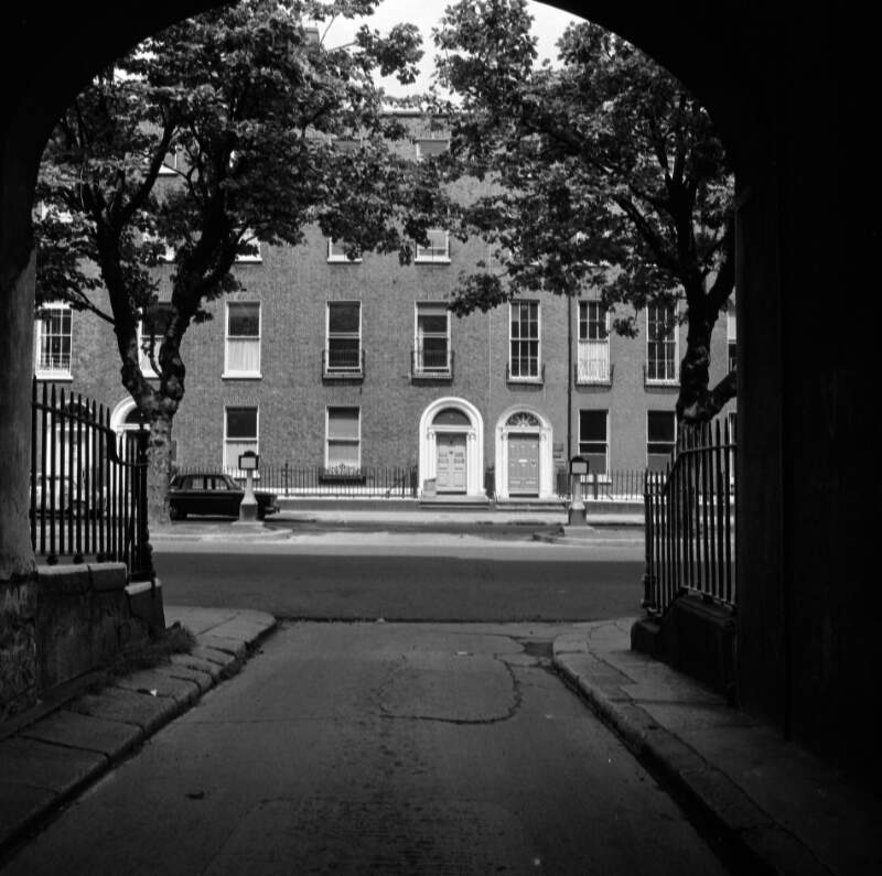 [View of Lower Baggot Street through archway, Dublin]
