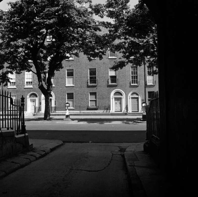 [View of Lower Baggot Street through archway, Dublin]