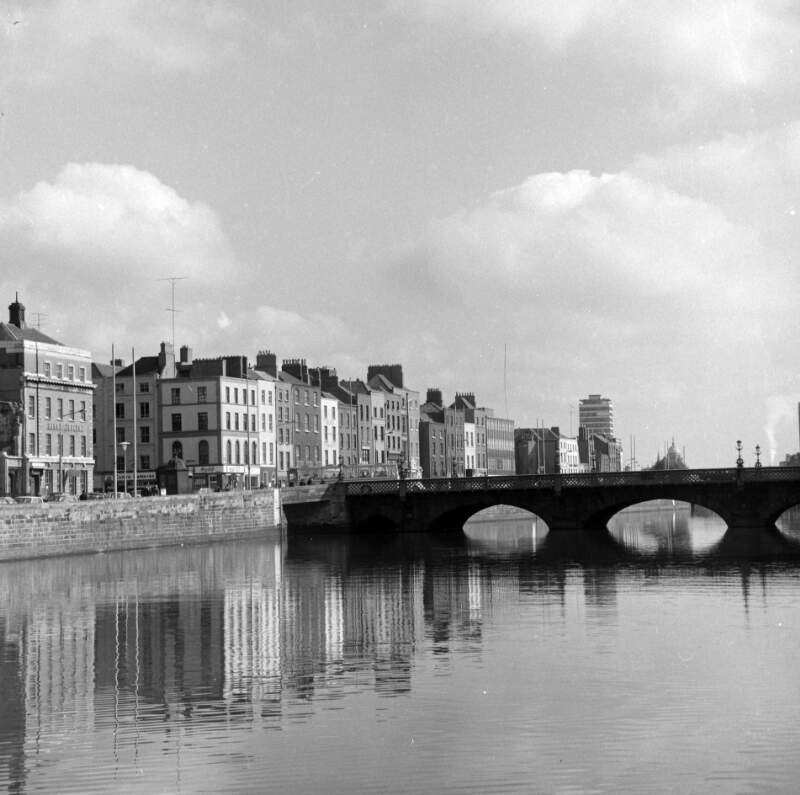 [View of Liffey includes Upper Ormond Quay and Grattan Bridge, Dublin]