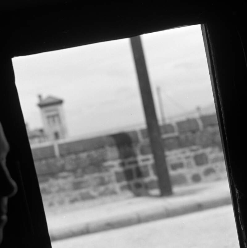 [View from carriage showing sea-wall, Bloomsday, Co. Dublin]