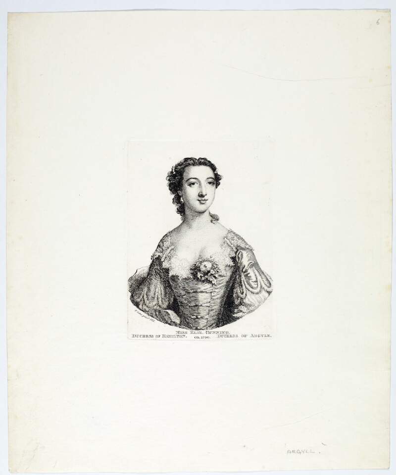Miss Eliz. Gunning, Duchess of Hamilton. Duchess of Argyle [sic] OB. 1790