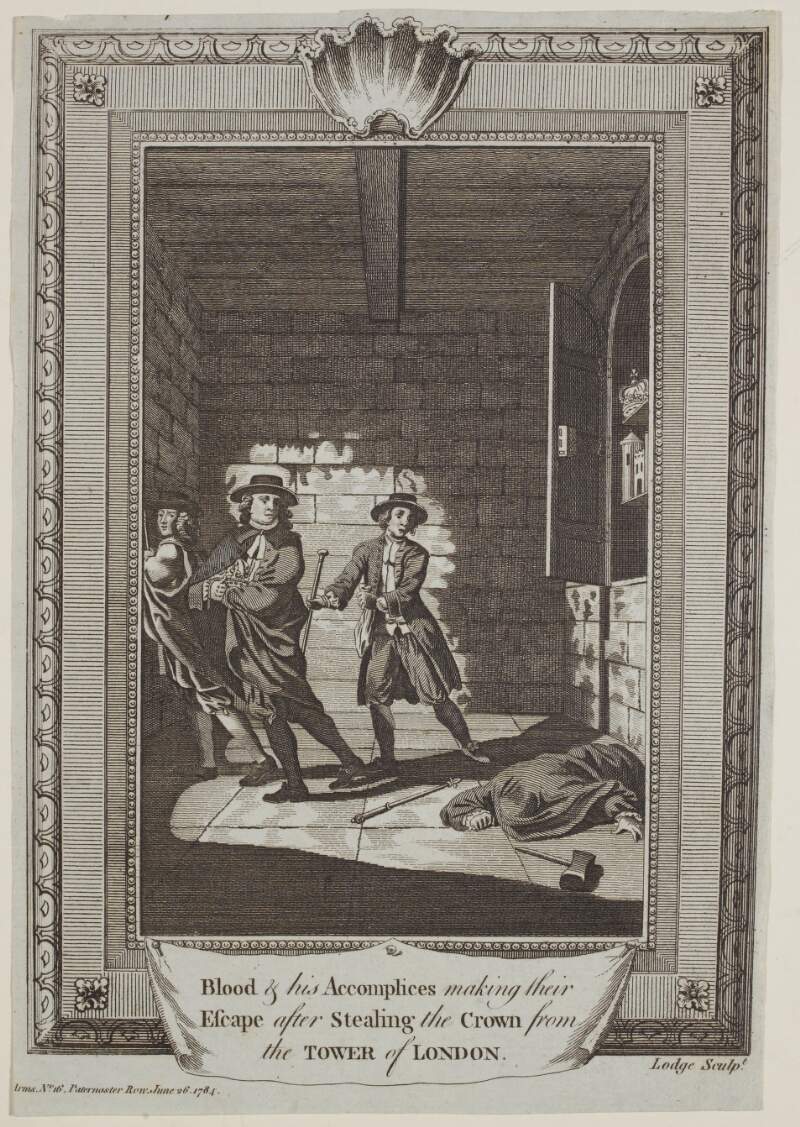 Blood & his Accomplices making their Escape after Stealing the Crown from the Tower of London.