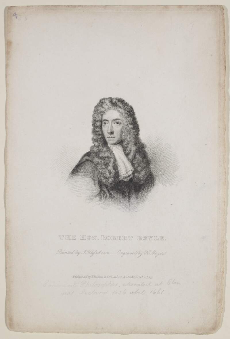 The Hon. Robert Boyle.