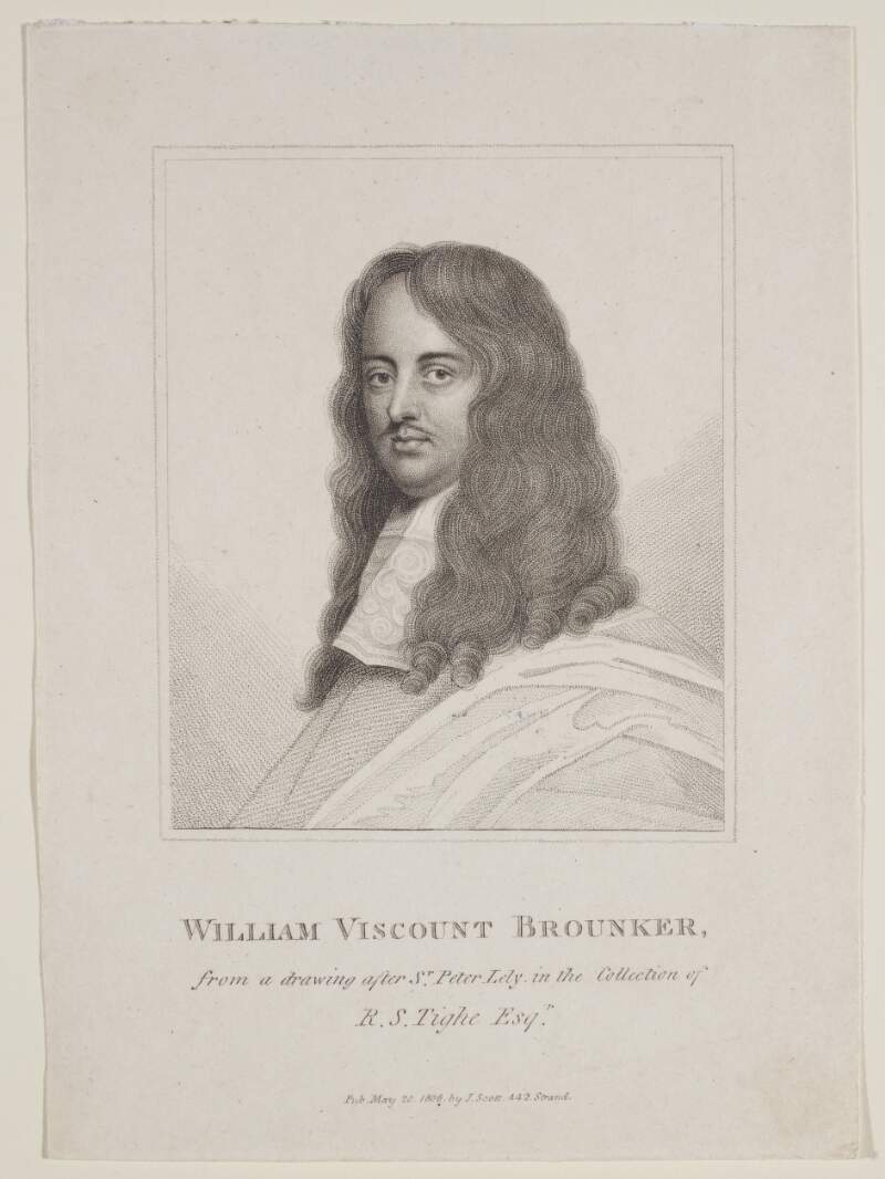 William Viscount Brounker, from a drawing after Sr. Peter Lely in the Collection of R.S. Tighe Esqr.