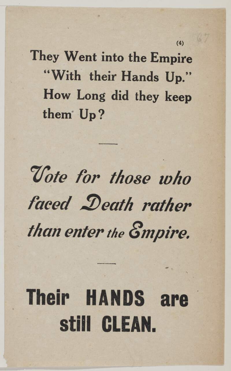 They went into the Empire "with their hands up". How long did they keep them up? Vote for those who faced death rather than enter the Empire. Their hands are still clean.
