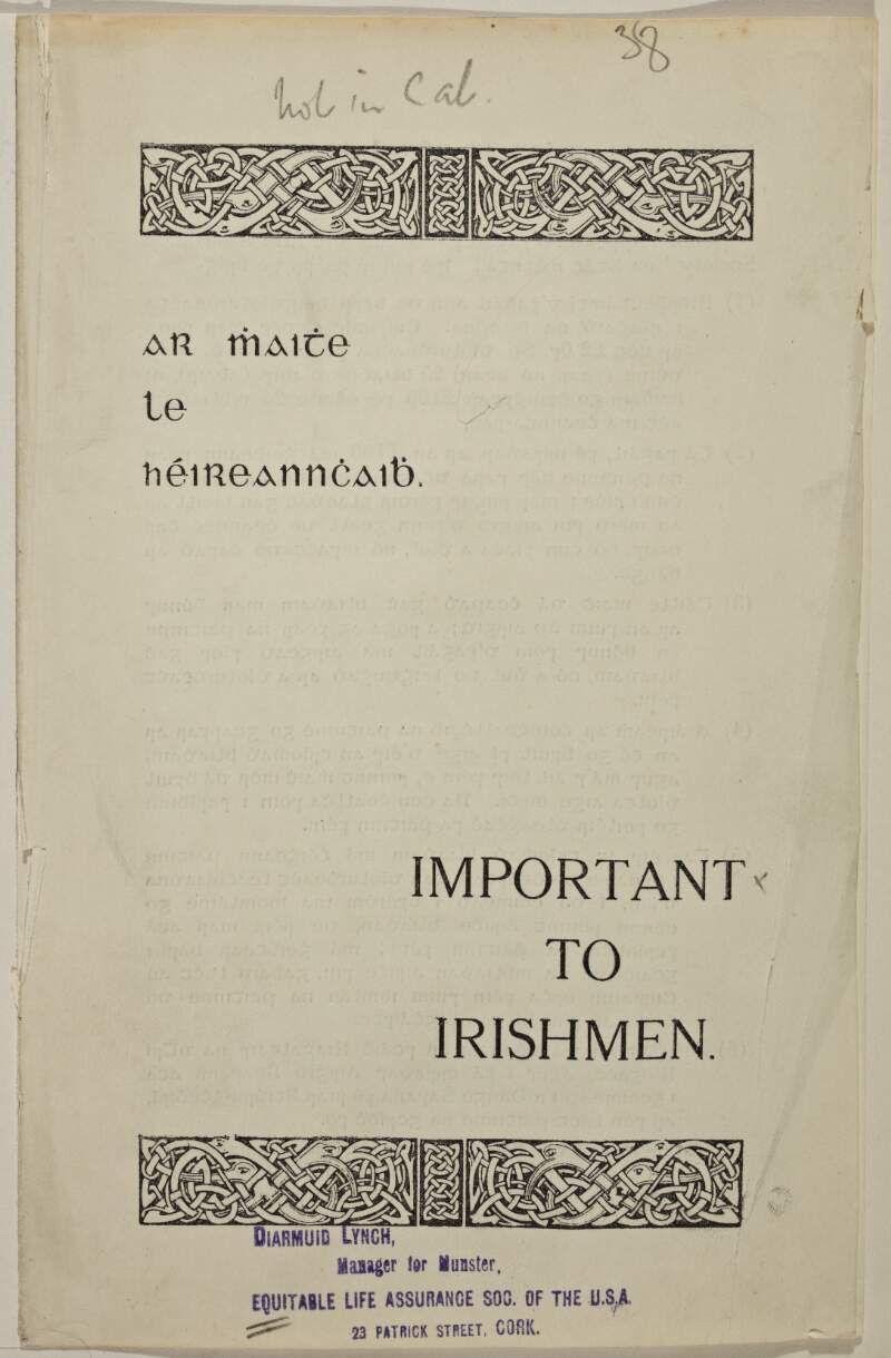Important to Irishmen.