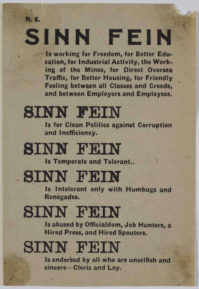 Sinn Féin is working for freedom, for better education ...