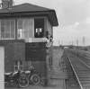 [Ned Murphy looking out of Lucan South signal box, Lucan, Co. Dublin]