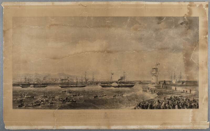To the Irish Nation, this engraving from the picture in her Majesty's Collection of the departure of the Queen and the Royal Squadron from Kingstown, August 1849