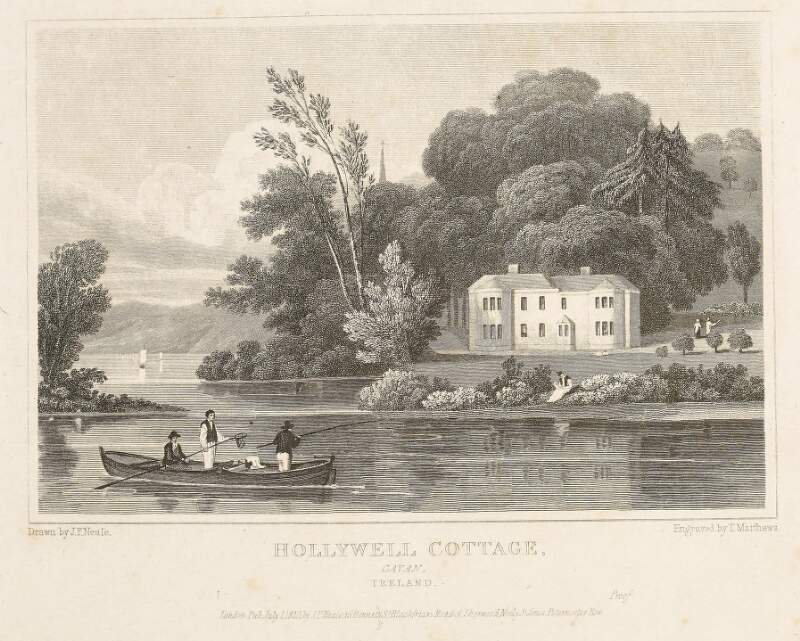 Hollywell Cottage, Cavan, Ireland. Drawn by J.P. Neale Engraved by T. Matthews.
