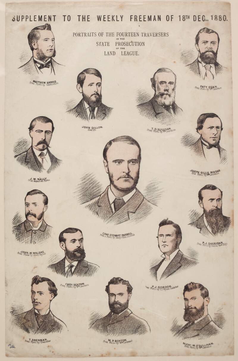 Portraits of the Fourteen Traversers in the State Prosecution of the Land League.