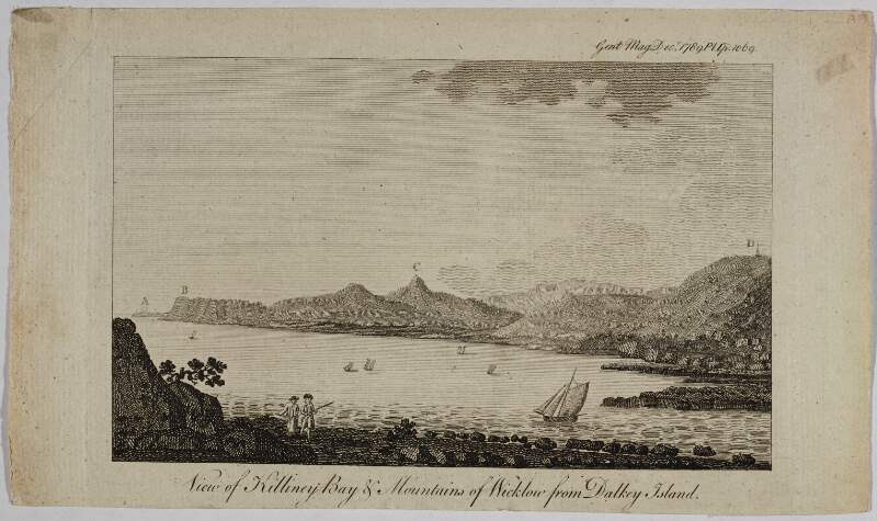 View of Killiney Bay & Mountains of Wicklow from Dalkey Island.
