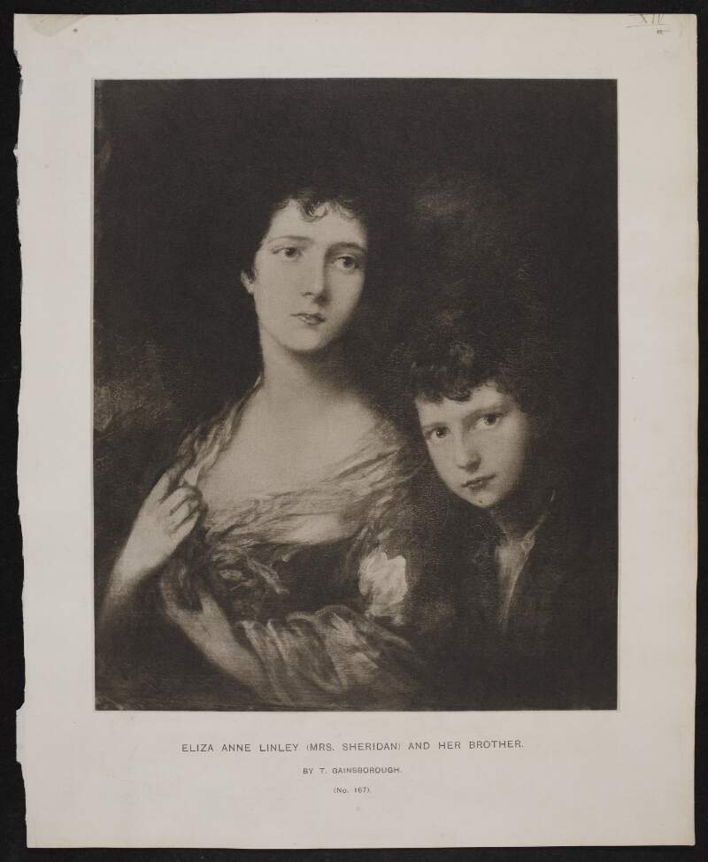 Eliza Anne [sic] Linley (Mrs. Sheridan) and her brother. By T. Gainsborough.