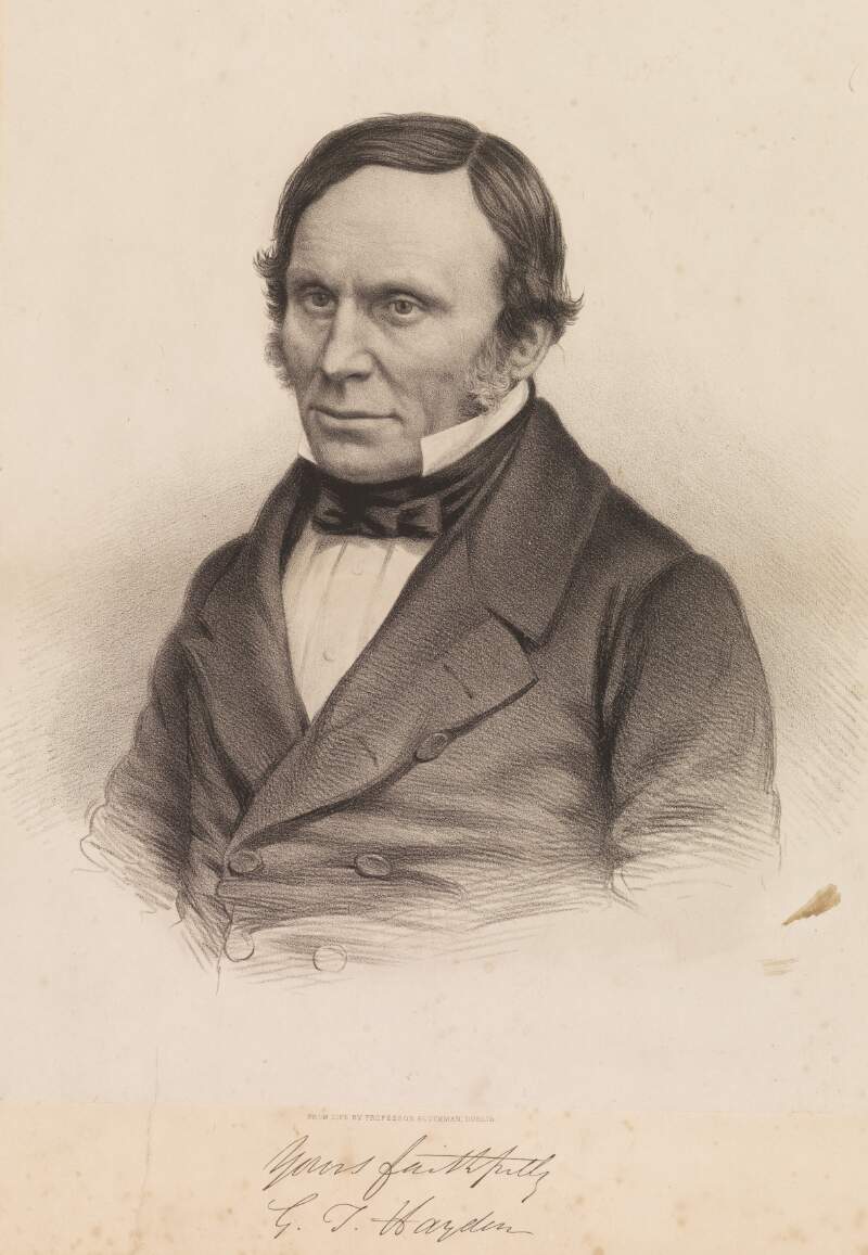 [Portrait of G.T. Hayden; half-length, turned to left with facsimile of autograph]