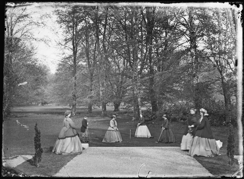 [Members of the Dillon family and friends playing croquet at Clonbrock, Co. Galway]