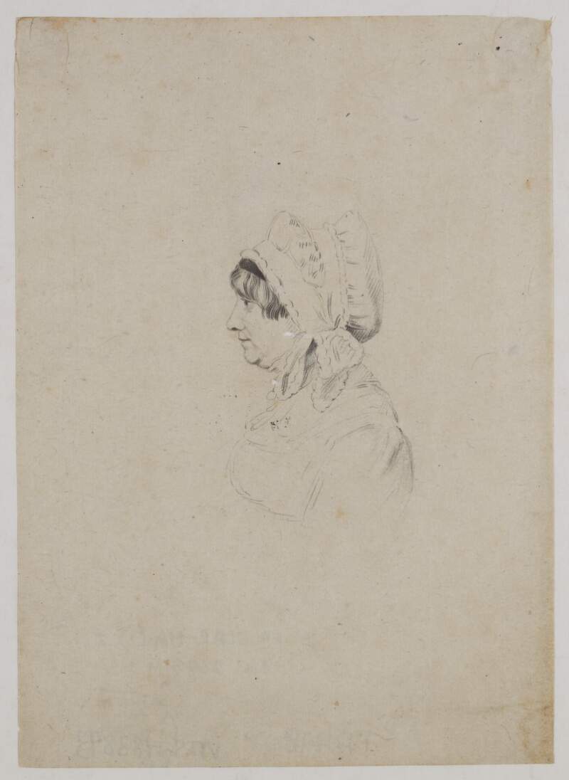 [Mary Ann Clarke, wife of Adam Clarke the Wesleyan minister, head & shoulders, left profile, wearing boudoir cap]