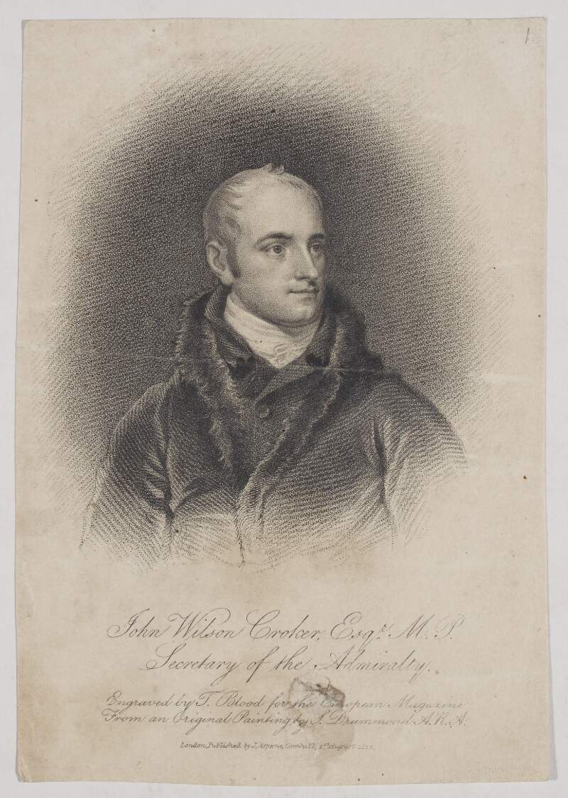 John Wilson Croke, Esqr. M.P. Secretary of the Admiralty.