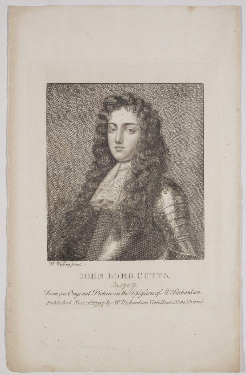 John Lord Cutts. ob 1707. From an original picture in the possession of Mr. Richardson. /