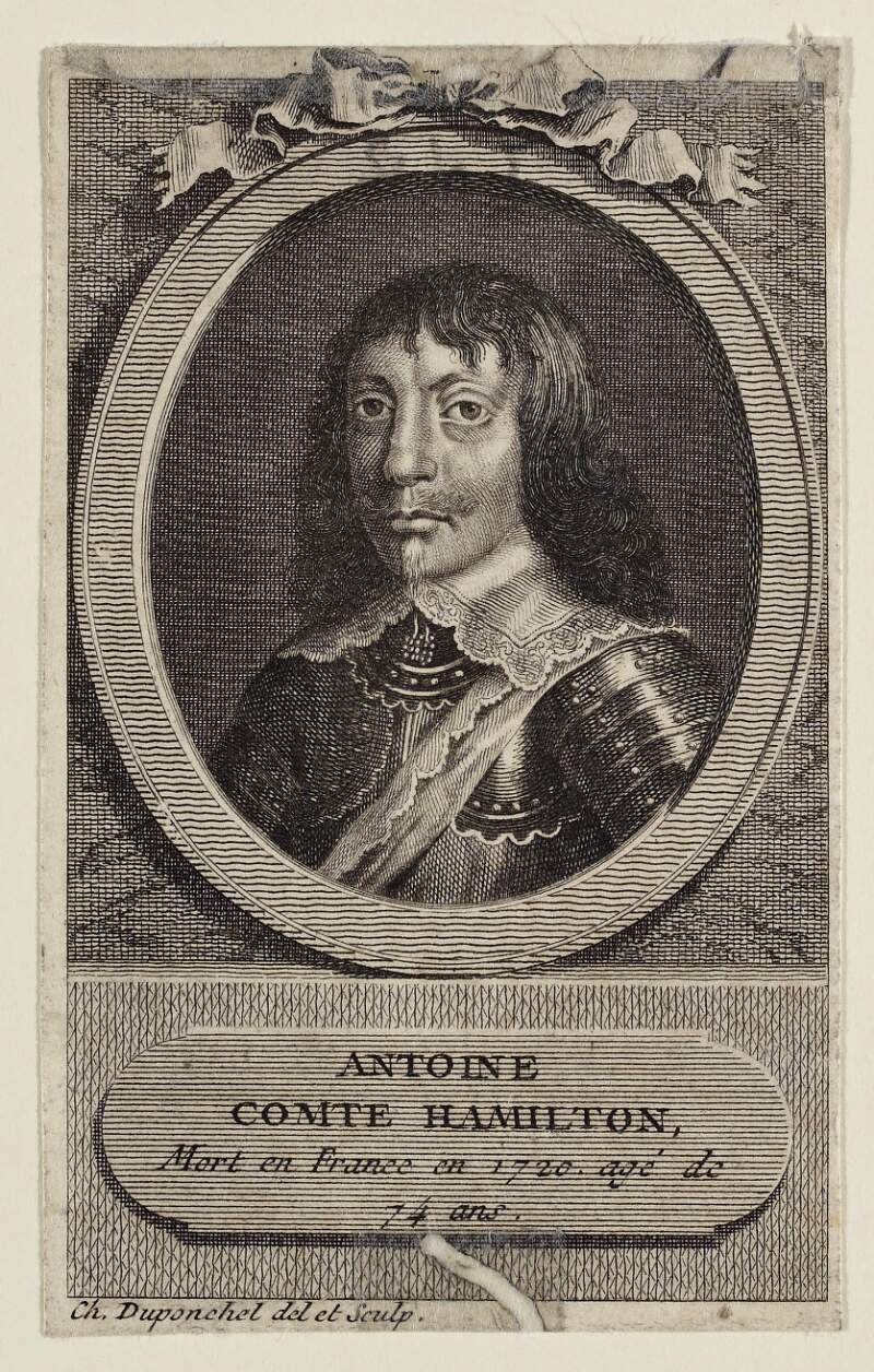 Antoine Comte Hamilton, Mort en France en 1720, agé de 74 ans.