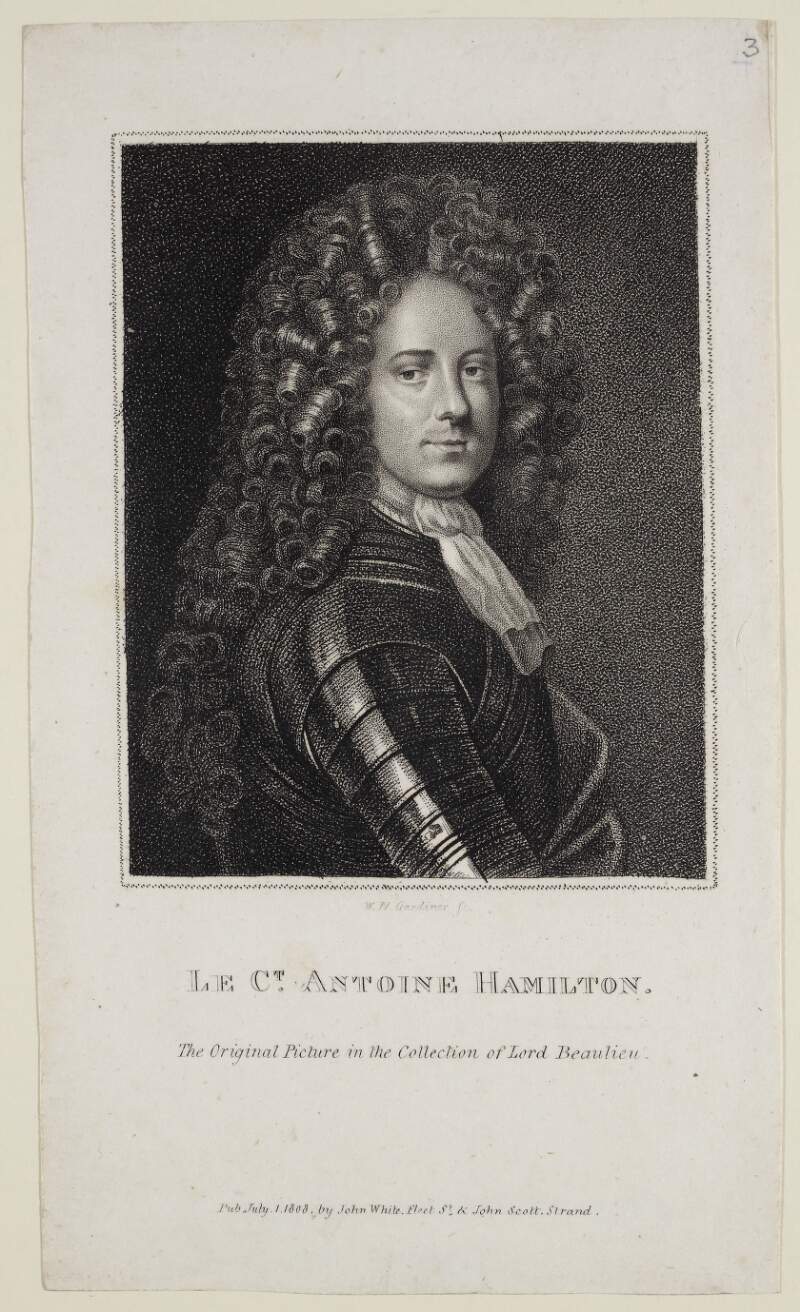 Le Ct. Antoine Hamilton. The Original Picture in the Collection of Lord Beaulieu. /
