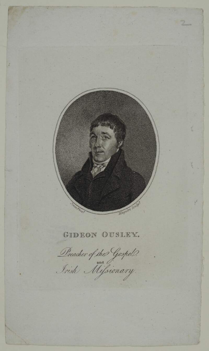 Gideon Ousley [Ouseley]. Preacher of the Gospel and Irish Missionary.