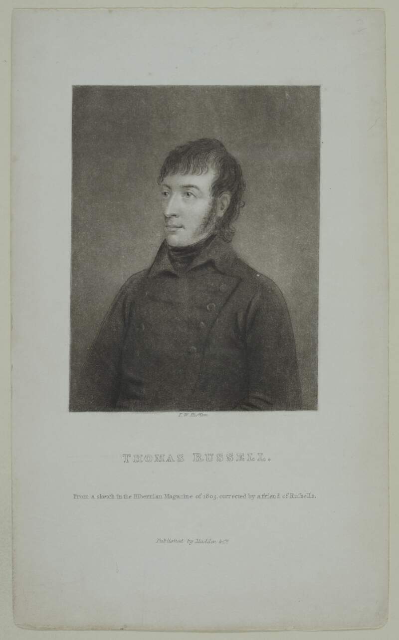 Thomas Russell. From a sketch in the Hibernian Magazine of 1803, corrected by a friend of Russells /