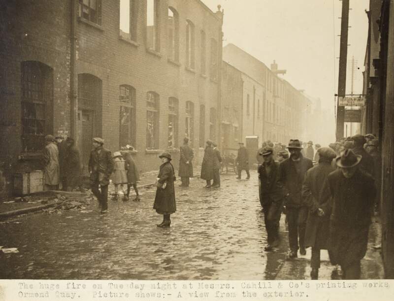 [Aftermath of a fire at Cahill's Printing Works, Ormond Quay, Dublin]