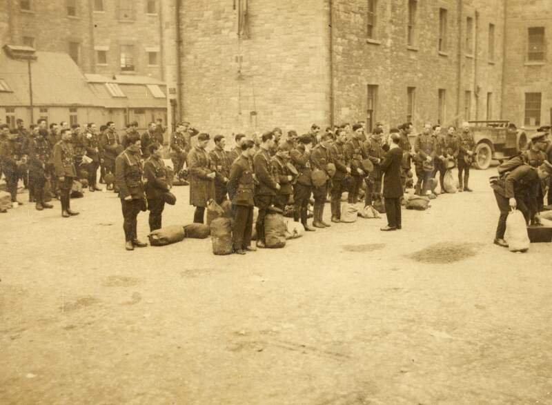 [Priest giving absolution to troops during Irish Civil War]