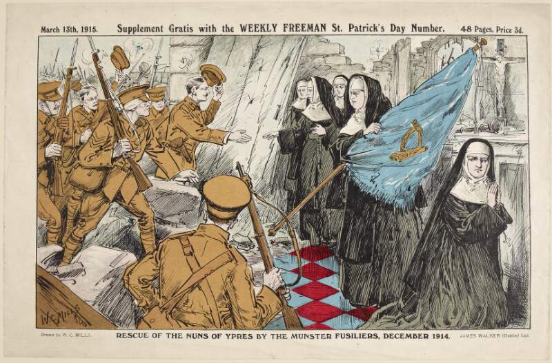 Rescue of the nuns of Ypres by the Munster Fusiliers, December 1914