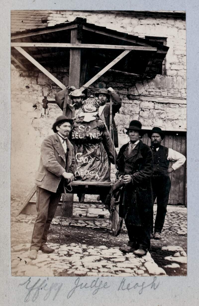 [Men holding effigy of Judge Keogh, Castlebar, Co.Mayo]