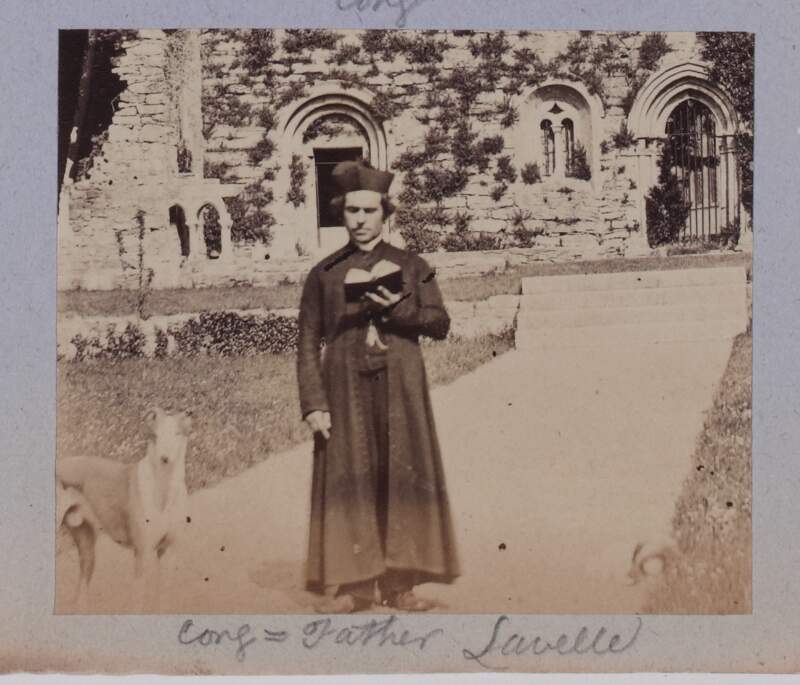 [Father Lavelle outside Cong Abbey, Co.Mayo]