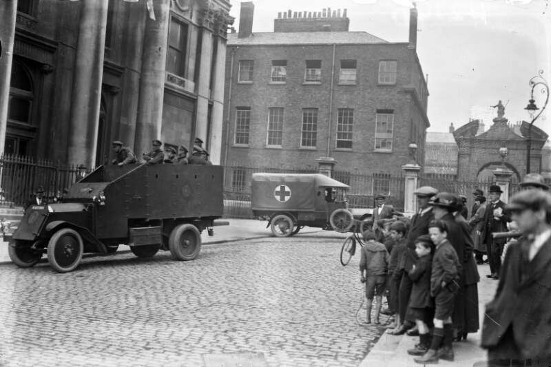 [Troops in car near Dublin Castle]