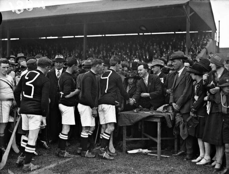 [Tailteann Games 1928. Medals being awarded to hurling team]