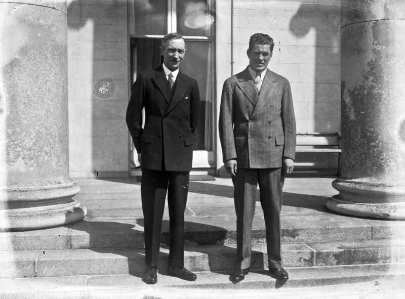 [Boxer Gene Tunney with Governor General James MacNeill at the Viceregal Lodge].