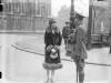 [Princess Mary, Vicountess Lascelles talking to a soldier in Belfast]