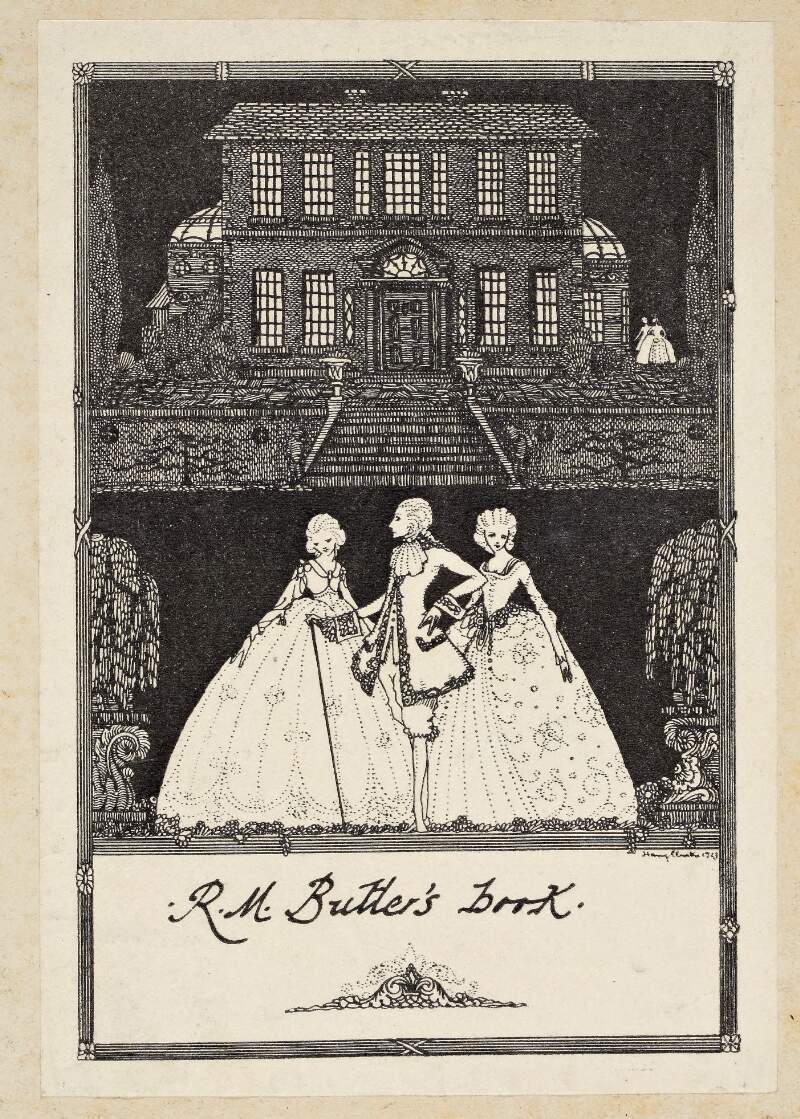 [Bookplate for R.M. Butler designed by Harry Clarke].