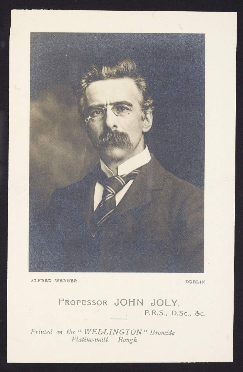 Professor John Joly. F.R.S., D.Sc. and company.