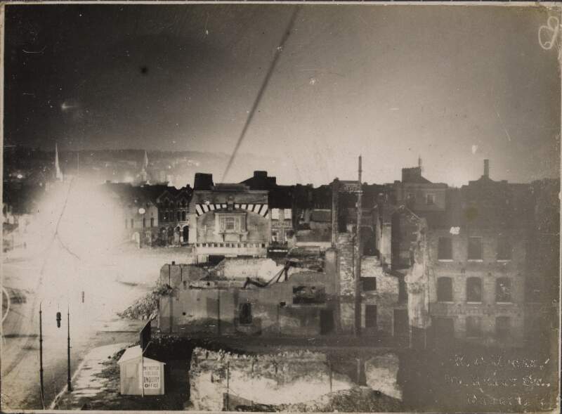 [View of the ruins taken during the curfew hours, Cork City]