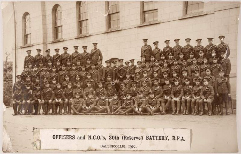 Officers and N.C.O.'s, 30th (Reserve) Battery, R.F.A. - Ballincollig, 1916 Photographic Print