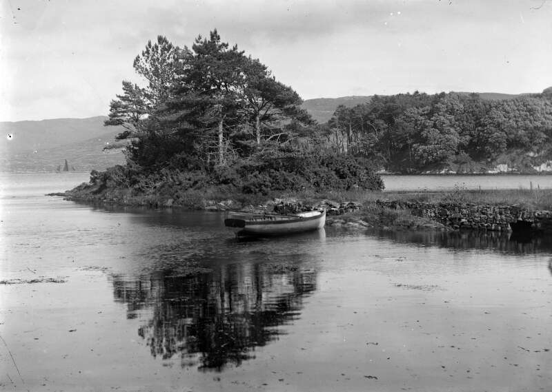 [Row boat, moored by the water's edge, near Castletown, Berehaven, Co. Cork]